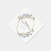 幾何ダスティブルーフローラブライダルシャワー スタンダードカクテルナプキン (角)
