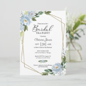 幾何ダスティブルーフローラブライダルティーパーティー 招待状 (スタンド正面)