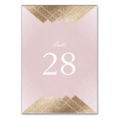 幾何ダスティーバラピンク金ゴールドギャツビー結婚ズ テーブルナンバー (正面)