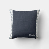 幾何テクスチャ暖かい青いトーンパターン クッション (裏面)