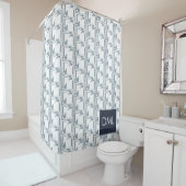 幾何テクスチャ暖かい青いトーンパターン シャワーカーテン (インサイチュ)