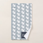 幾何テクスチャ暖かい青いトーンパターン バスタオルセット (ハンドタオル)