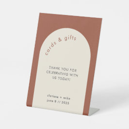 幾何テラコッタアー結婚チのギフトカード 台座サイン