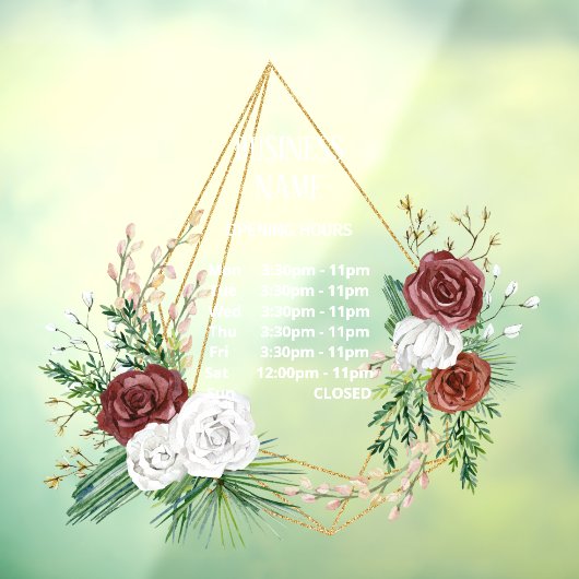 幾何テラリウムブルゴーニュフローラ開館時間 ウィンドウサイン (シート3)