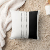 幾何デザイン線破線パターン黒と白 クッション (ブランケット)