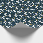 幾何トナカイ&スターズウィンターデザイン ラッピングペーパー (角)