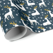 幾何トナカイ&スターズウィンターデザイン ラッピングペーパー (ロールコーナー)