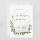 幾何ハーバリウムベビー又はブライダルシャワーバイメール 招待状 (正面)