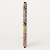 幾何バラ金ゴールド赤面グリッターLeopard Print Case-Mate iPhoneケース (裏面/右)