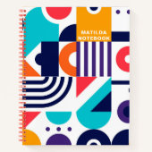 幾何パタカラフルーン抽象芸術アートモノグラム ノートブック (正面)
