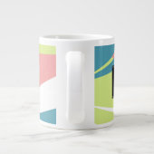 幾何パタモダンンストライプのモノグラム ジャンボコーヒーマグカップ (裏面)