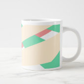 幾何パタモダンンストライプのモノグラム ジャンボコーヒーマグカップ (右)