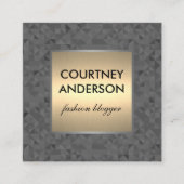 幾何パタモダンーン金ゴールドメタル スクエア名刺 (正面)