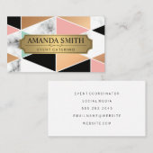 幾何パタモダンーン |大理石 |金属金ゴールド 名刺 (正面/裏面)