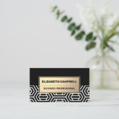 幾何パタモダンーン |金属金ゴールド 名刺 (スタンド正面)