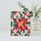 幾何パッチワークポインセチアのスクラップブック紙 (スタンド正面)