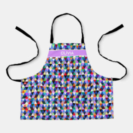 幾何パーソナライズされたカラフルパターン エプロン