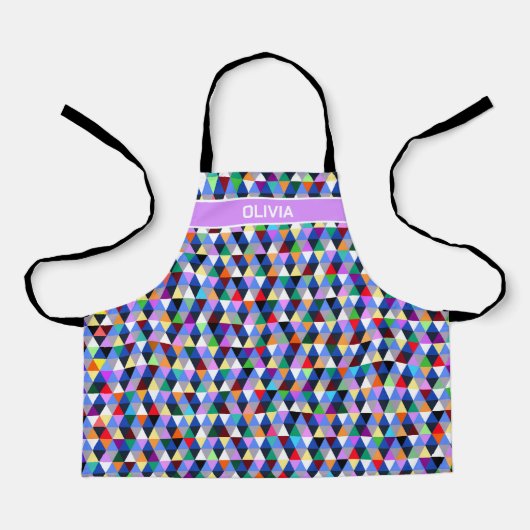 幾何パーソナライズされたカラフルパターン エプロン (正面)
