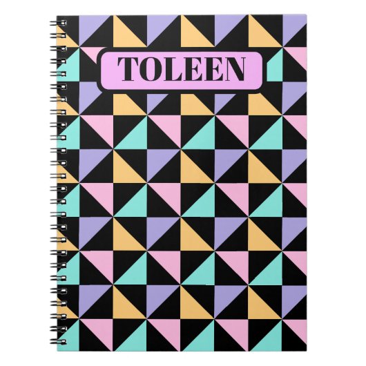 幾何パーソナライズされたカラフルパターン ノートブック (正面)