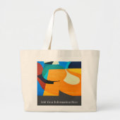 幾何パーソナライズされたカラフル抽象芸術パターン ラージトートバッグ (正面)