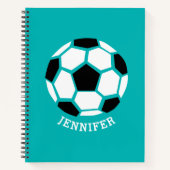 幾何パーソナライズされたサッカーボールキッズスポーツ ノートブック (正面)