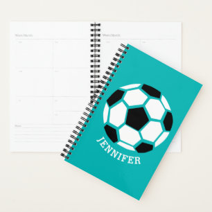 幾何パーソナライズされたサッカーボールキッズスポーツ プランナー手帳