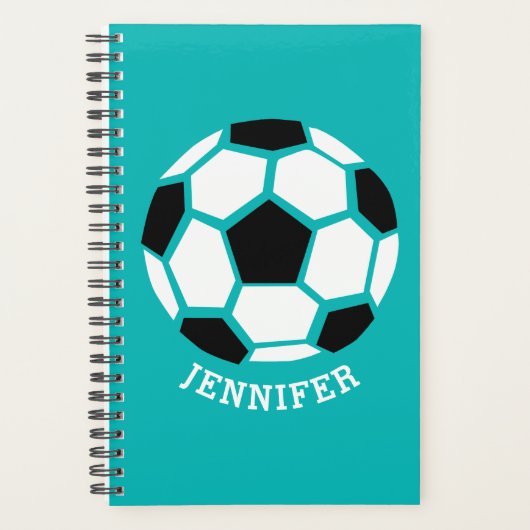 幾何パーソナライズされたサッカーボールキッズスポーツ プランナー手帳 (正面)