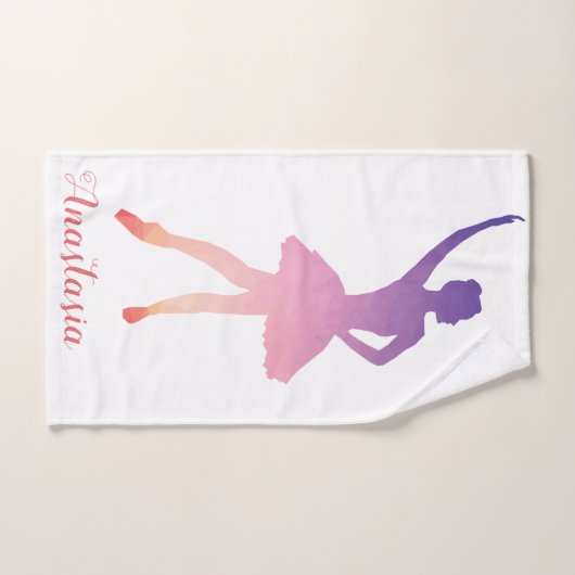 幾何パーソナライズされたデザインのモダンバレリーナ ハンドタオル (ハンドタオル)