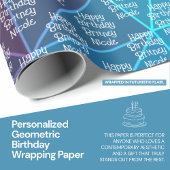 幾何パーソナライズされた誕生日ラッピング紙 ラッピングペーパー