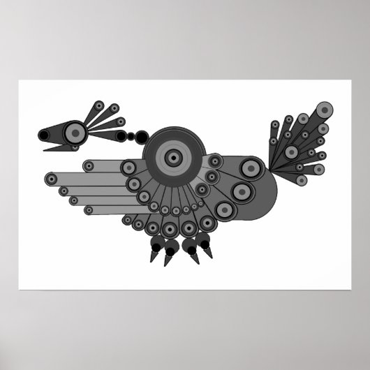 幾何ピーコックデザイン ポスター (正面)