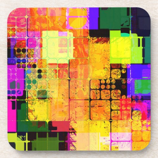 幾何ファンキー色数々のデザイン コースター (正面)