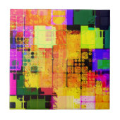 幾何ファンキー色数々のデザイン タイル (正面)