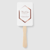 幾何フェイクモダン金ゴールド結婚ありがとう ハンドファン (裏面)