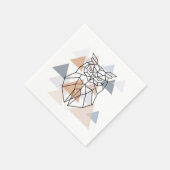 幾何フクロウデザイン スタンダードカクテルナプキン (角)