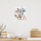 幾何フクロウデザイン ポスター (キッチン)