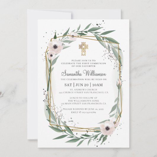 幾何フローラ交差 招待状 (正面)