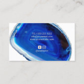 幾何ブルーアゲイト美しいモダンサロン 名刺 (裏面)