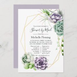 幾何ベビーまたはブライダルシャワー（郵便による） 招待状