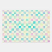 幾何ホログラフィック虹彩パステルパターン ラッピングペーパーシート (正面3)