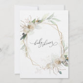 幾何ホワイトローゼベビーシャワー招待状 招待状 (裏面)