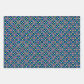 幾何ボホ鮮やかフローラルパターン ラッピングペーパーシート (正面3)