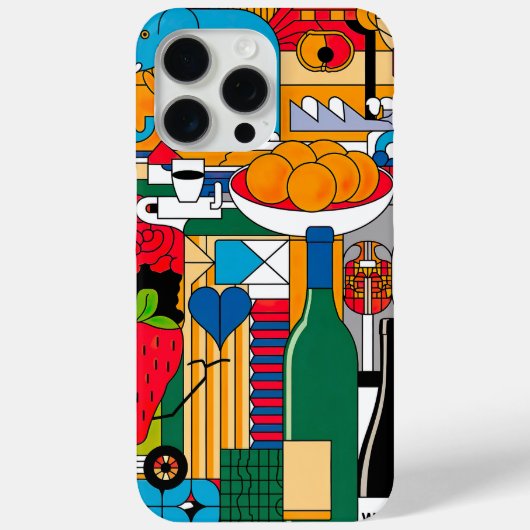 幾何ポップ・アートのカラフル美術コラージュ Case-Mate iPhoneケース (裏面)
