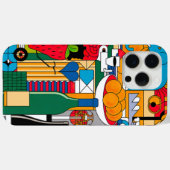 幾何ポップ・アートのカラフル美術コラージュ Case-Mate iPhoneケース (裏面 (横))