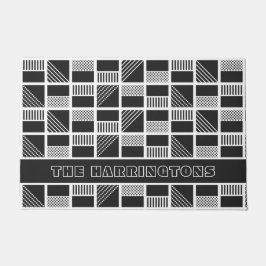 幾何マス名前をカスタムするドアマット ドアマット