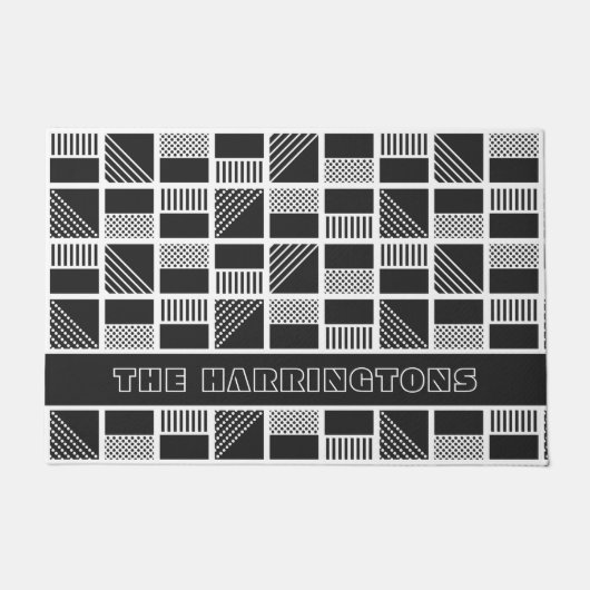 幾何マス名前をカスタムするドアマット ドアマット (正面)