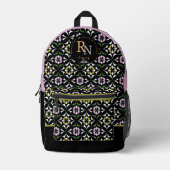 幾何マルチカラー プリントバックパック (正面)