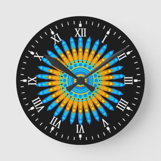 幾何マンダラアートサークルデザイン48256 ラウンド壁時計 (正面)