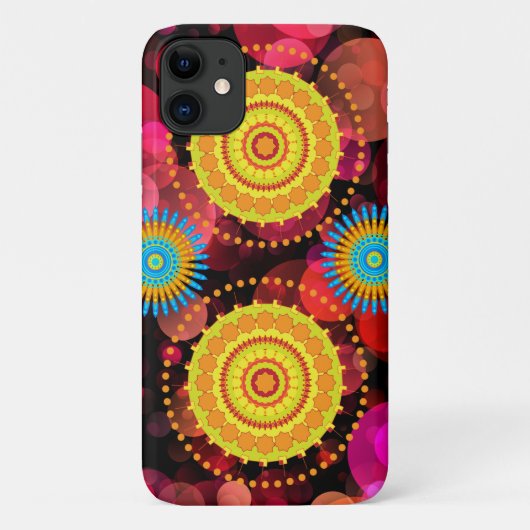 幾何マンダライエローサークルデザイン Case-Mate iPhoneケース (裏面)