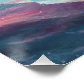 幾何マンダラポリスケープ海パステルブルー ポスター (コーナー)