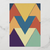 幾何ミニマルカラフル結婚金ゴールド 箔招待状 (裏面)